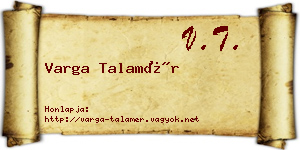 Varga Talamér névjegykártya